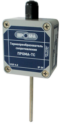 Преобразователь температуры ПРОМА-ПТ-200 (4-20мА), НПП ПРОМА ПТ-202 (-50+50С) гладкая гильза 6мм, 120