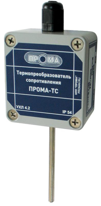 Преобразователь температуры ПРОМА-ПТ-200 (4-20мА), НПП ПРОМА ПТ-203Г (-50+200С) гладкая гильза 8мм, 120