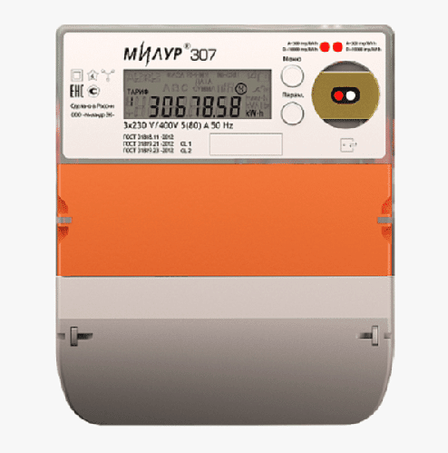 Счётчик электрической энергии Милур 307.22R-2-W (RS-485)