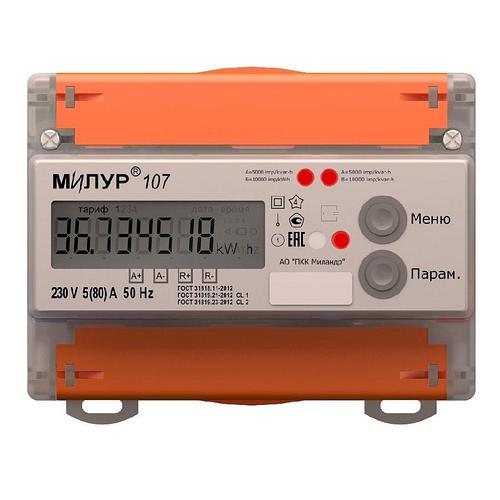 Счётчик электрической энергии Милур 107.22R-1L-DT (RS-485)